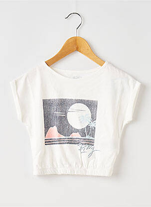 Tricou guler rotund alb ROXY fată