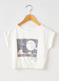 Tricou guler rotund alb ROXY fille