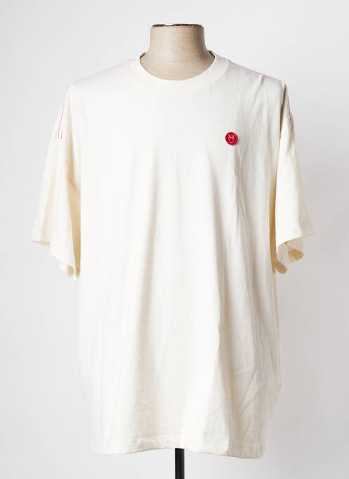 Tricou alb KNOWLEDGE COTTON APPAREL bărbat