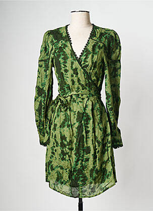 Rochie scurtă guler în v verde ATELIER REVE femeie