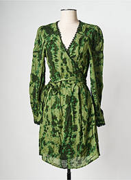 Rochie scurtă guler în v verde ATELIER REVE femeie