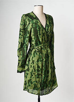 Rochie scurtă guler în v verde ATELIER REVE femeie