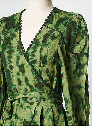 Rochie scurtă guler în v verde ATELIER REVE femeie