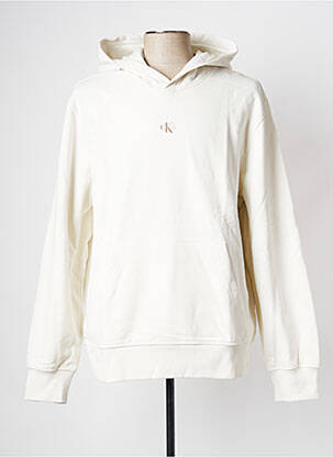 Hanorac cu glugă alb CALVIN KLEIN bărbat
