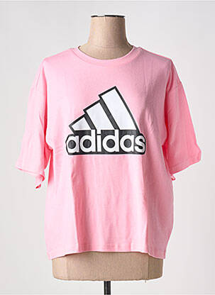Tricou guler rotund roz ADIDAS femeie