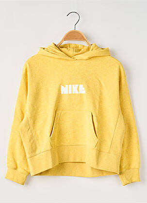 Hanorac cu glugă guler rotund galben NIKE copil