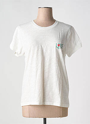 Tricou guler rotund alb WILD femeie