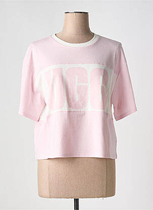 Tricou guler rotund roz UGG femeie