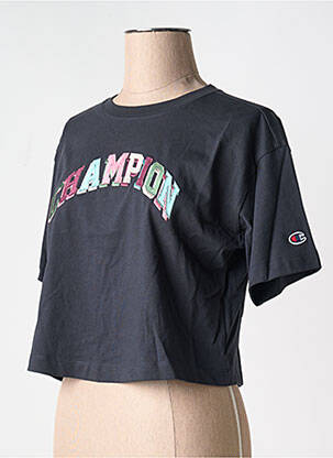 Tricou guler rotund negru CHAMPION femeie