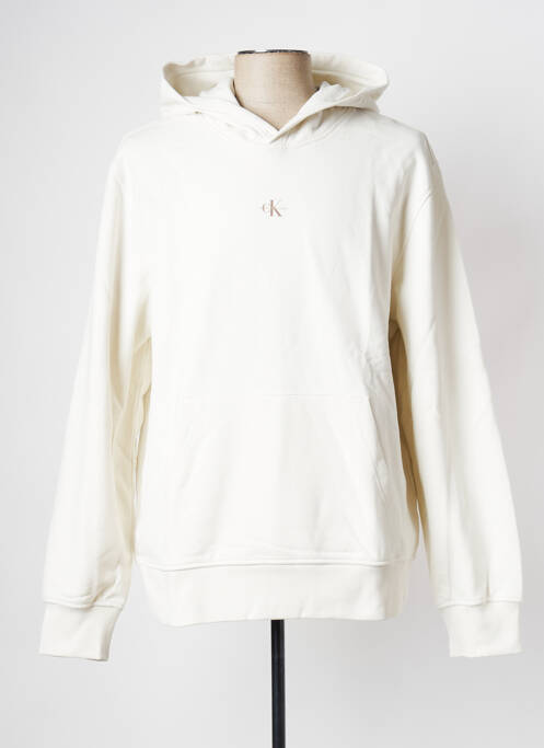 Hanorac cu glugă alb CALVIN KLEIN bărbat