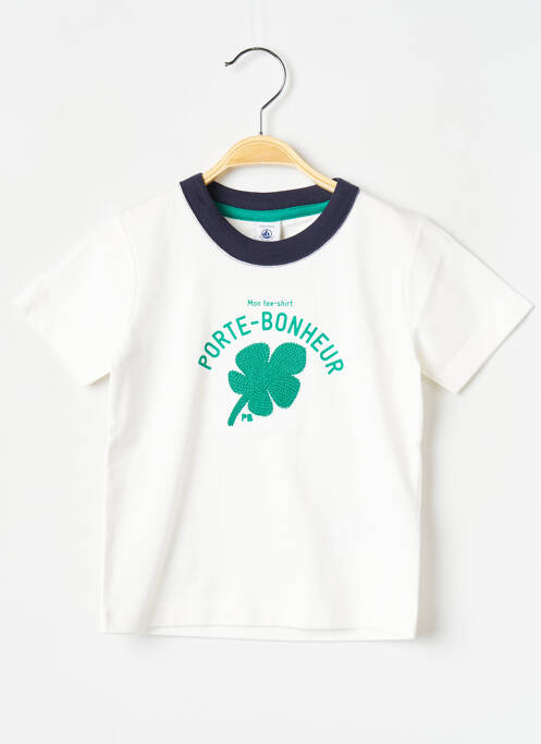 Tricou alb PETIT BATEAU băiat