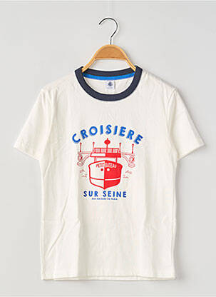 Tricou alb PETIT BATEAU băiat