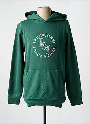 Hanorac cu glugă guler rotund verde JACK & JONES bărbat
