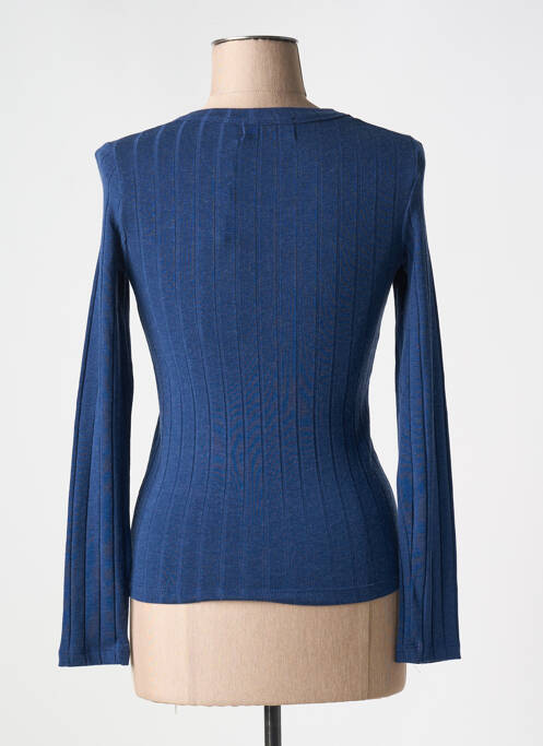 Tricou guler rotund albastru THINKING MU femme