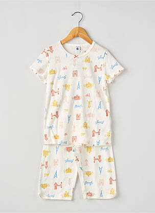 Pijamale scurte alb PETIT BATEAU fată