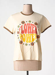 Tricou guler rotund bej WILD femeie