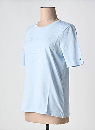 Tricou guler rotund albastru TOMMY HILFIGER femeie