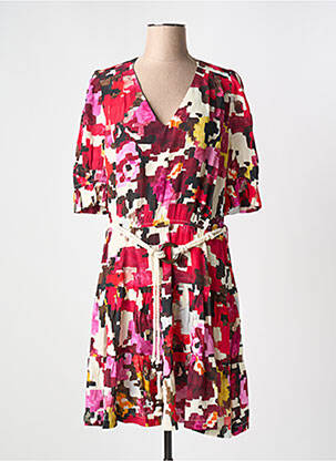 Rochie scurtă guler în v multicolor LA PETITE FRANCAISE femeie