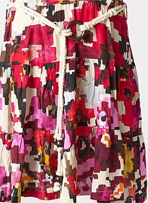 Rochie scurtă guler în v multicolor LA PETITE FRANCAISE femeie