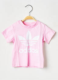 Tricou guler rotund roz ADIDAS copil