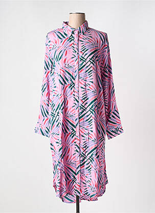 Rochie midi guler în v roz WILD femeie