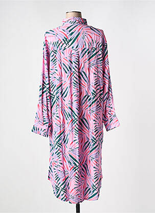 Rochie midi guler în v roz WILD femeie