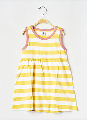Rochie midi guler rotund galben PETIT BATEAU fată