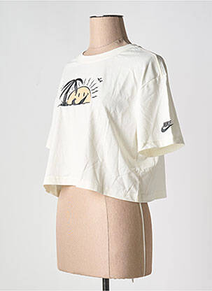 Tricou guler rotund alb NIKE femeie
