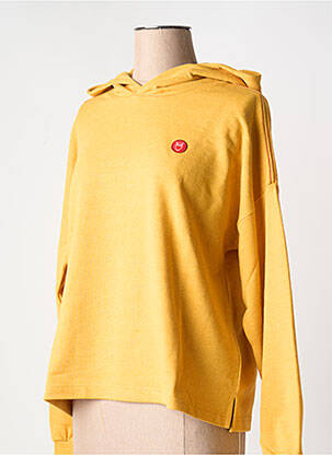Hanorac cu glugă guler rotund galben KNOWLEDGE COTTON APPAREL femeie