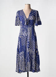 Rochie midi guler în v albastru GRACE & MILA femeie
