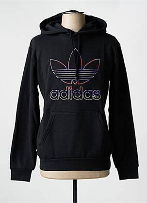 Hanorac cu glugă guler rotund negru ADIDAS bărbat