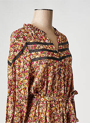 Rochie scurtă guler în v portocalie ATELIER REVE femeie