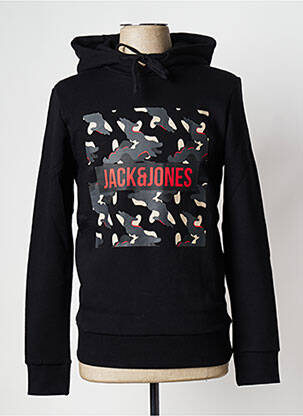 Hanorac cu glugă guler rotund negru JACK & JONES bărbat