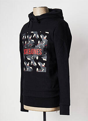 Hanorac cu glugă guler rotund negru JACK & JONES bărbat