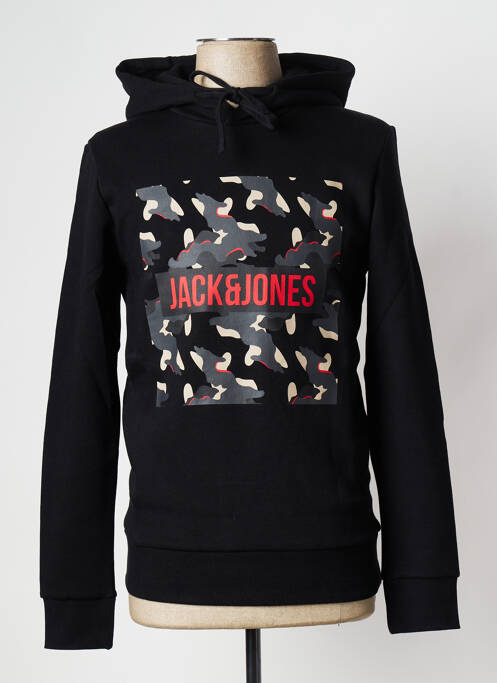 Hanorac cu glugă negru JACK & JONES bărbat