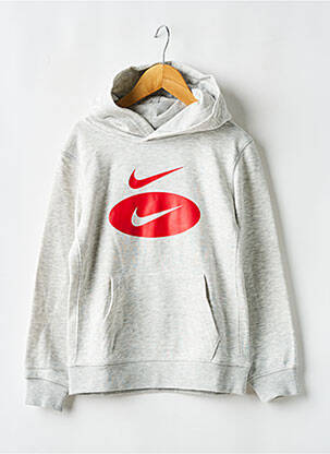 Hanorac cu glugă guler rotund gri NIKE băiat
