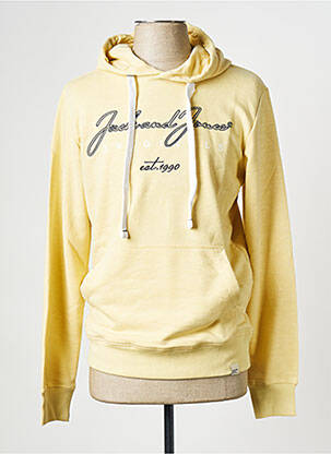 Hanorac cu glugă guler rotund galben JACK & JONES bărbat