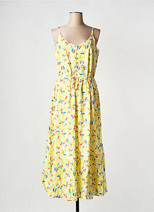 Rochie midi guler rotund galben EKYOG femeie