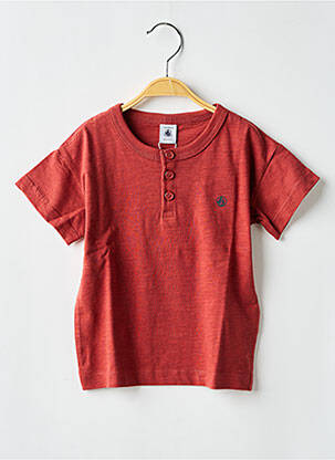 Tricou guler rotund portocalie PETIT BATEAU fată