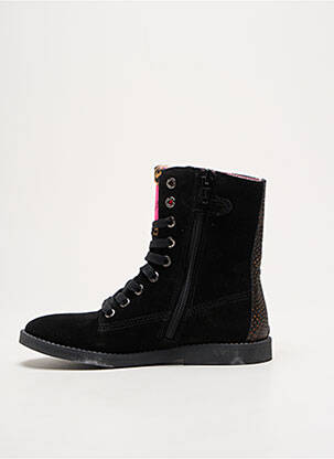 Botine/ghete închidere cu fermoar și șireturi vârf rotund negru SHOESME fată