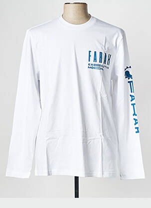 Tricou guler rotund alb FARAH bărbat