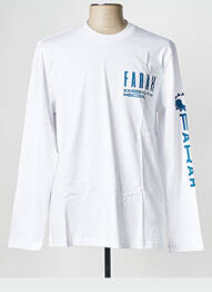 Tricou guler rotund alb FARAH homme