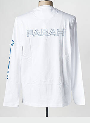 Tricou guler rotund alb FARAH bărbat