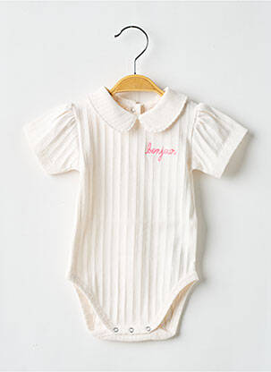 Body de lenjerie guler rotund alb MAISON LABICHE fată