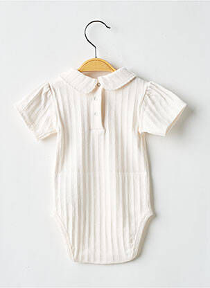 Body de lenjerie guler rotund alb MAISON LABICHE fată