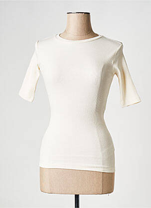 Tricou guler rotund alb KNOWLEDGE COTTON APPAREL femeie