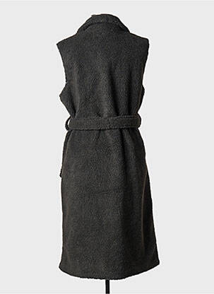 Palton lung negru PIECES femeie