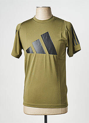 Tricou guler rotund verde ADIDAS bărbat
