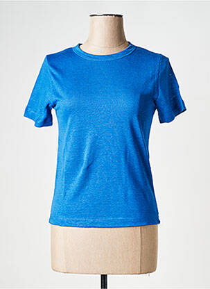 Tricou guler rotund albastru PETIT BATEAU femeie