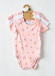 Body de lenjerie guler rotund roz DIM enfant